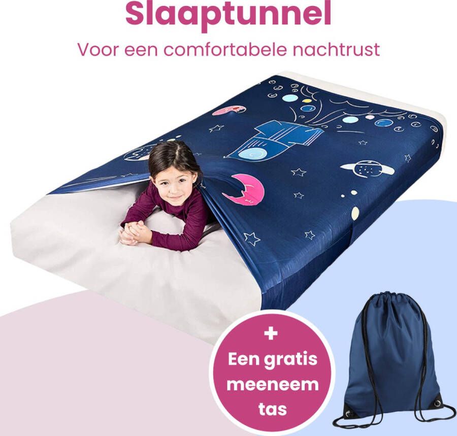 Dorburg Slaaptunnel voor kinderen Geschikt voor 90 x 200 cm 1 persoons bed Uniek ruimte patroon Bedtunnel voor peuterbed