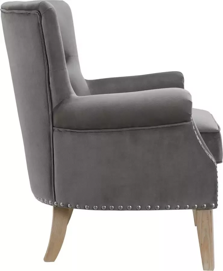 Loft24 Dorel|Gestoffeerde loungestoel in stof grijs - Foto 2