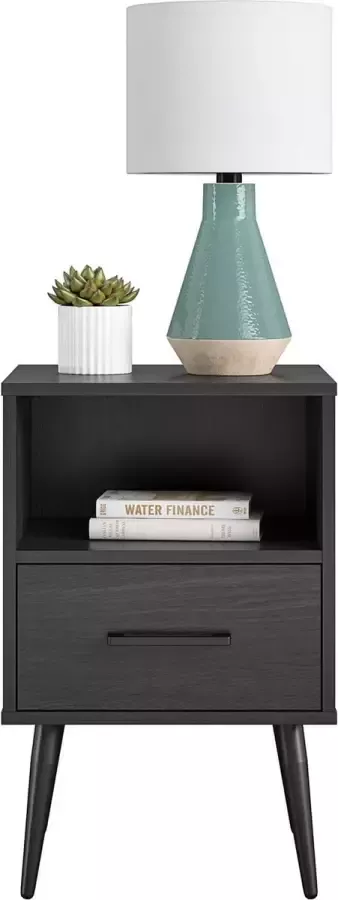 Dorel Home Wilson Bijzettafel 1 lade in MDF zwart eiken - Foto 2