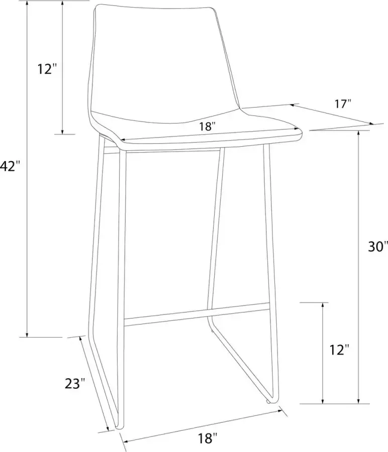 Dorel Home Bowden Barkruk van imitatieleer karamel - Foto 2