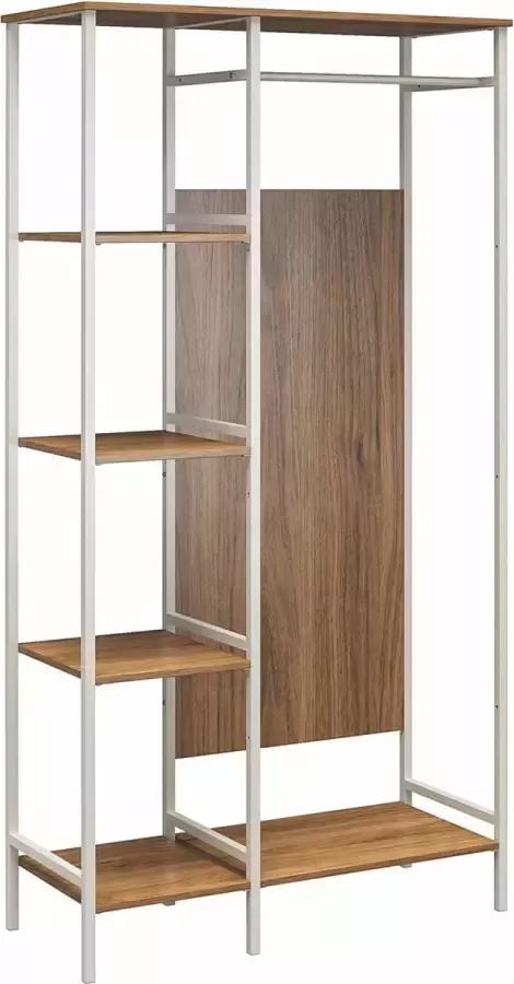 Dorel Home Kledingkast met 5 planken in spaanplaat walnoot