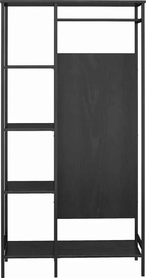 Dorel Home Kledingkast met 5 planken in zwarte eik van spaanplaat