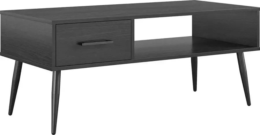 Dorel Home Wilson Salontafel met 1 lade in gelamineerd spaanplaat zwart eiken