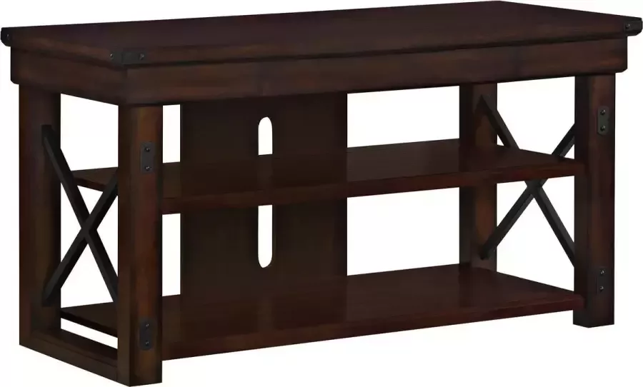 Loft24 Wildwood|TV-meubel met 2 open planken in MDF espresso