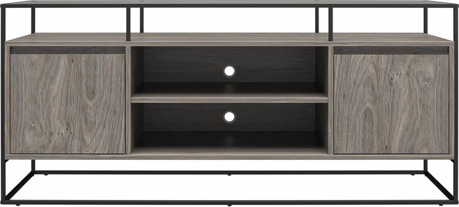 Dorel Home Tv-meubel van glas en onderstel van MDF grijs eiken