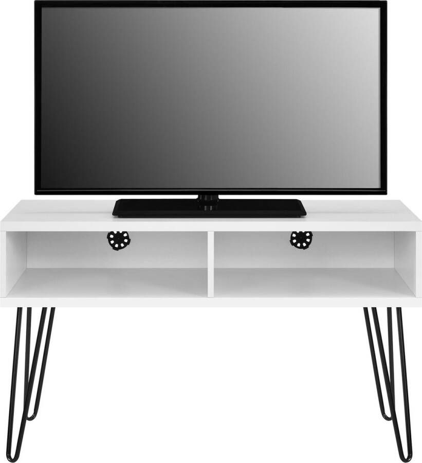 Loft24 Owen|TV-meubel met 2 compartimenten in laminaat wit - Foto 2