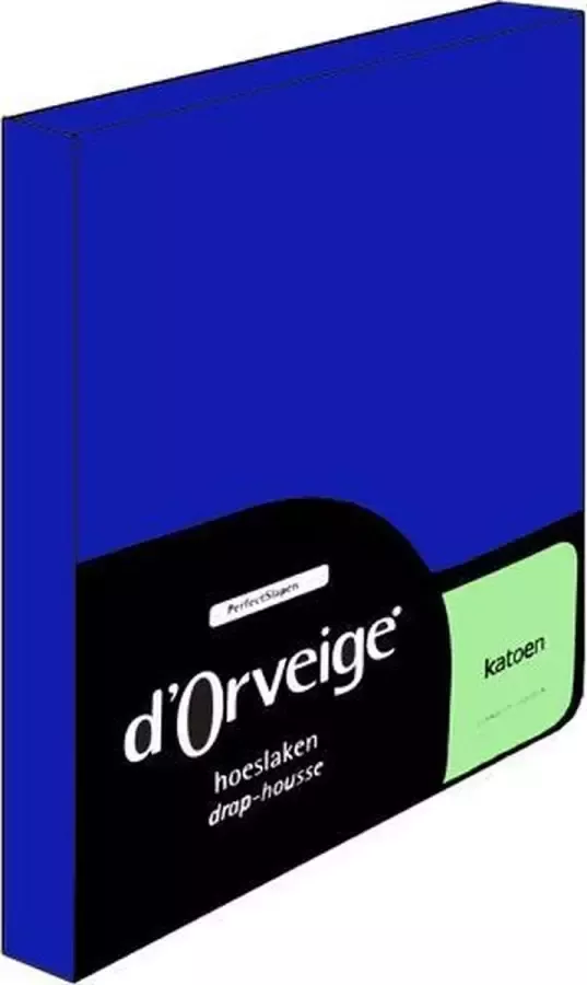 D'Orveige Hoeslaken Katoen Ledikant 60x120 cm Donker Blauw