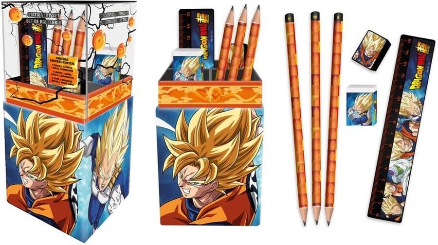 Dragon Ball Z Dragon Ball Super Pennenbak met Inhoud – Schrijfwaren Set voor Kinderen 8 x 18 x 8 cm Officieel Anime Design