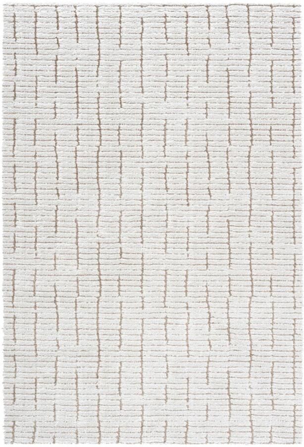 Rugsman Kyoto 014.0002.6212 Vloerkleed 160 x 230 cm Ivoor Rectangular Polyester Woonkamer Geometrisch Shaggy Hoogpolig Modern - Foto 2