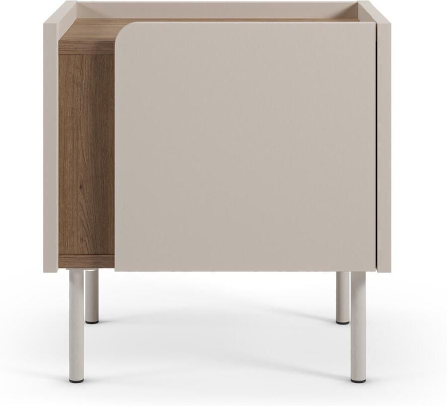 Drawer Boxy Nachtkastje met 1 deur van hout en metaal