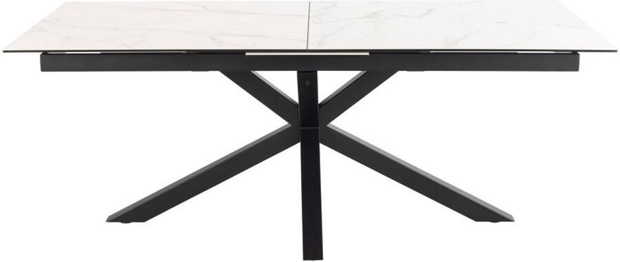 Drawer EUREMA Uitschuifbare eettafel voor 6 tot 12 personen van keramiek en metaal 200-240x100cm