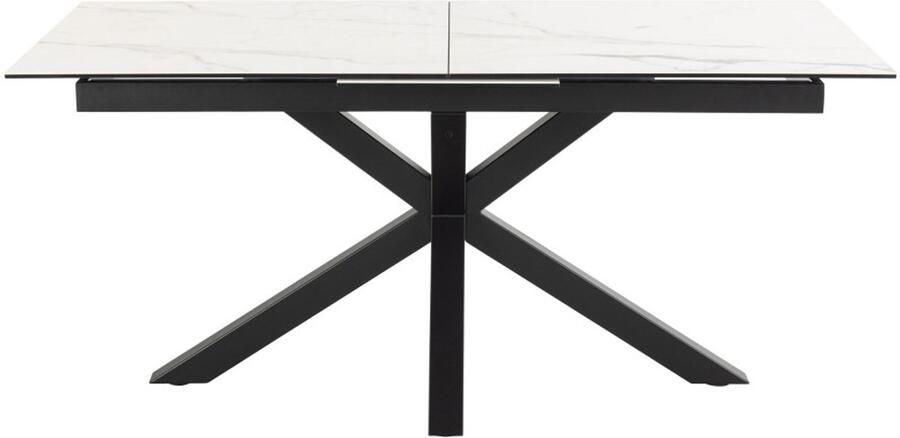 Drawer EUREMA Uitschuifbare eettafel voor 6 tot 8 personen van keramiek en metaal 168-210x90cm