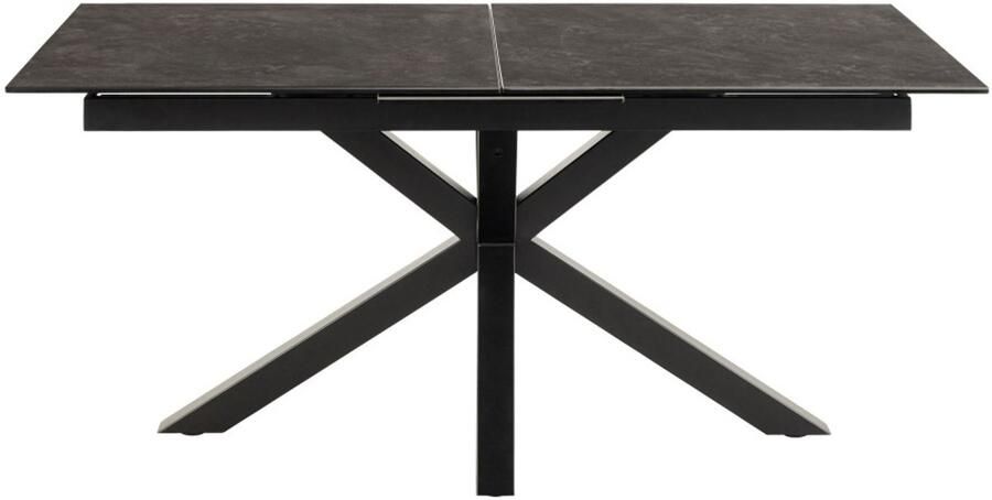 Drawer EUREMA Uitschuifbare eettafel voor 6 tot 8 personen van keramiek en metaal 168-210x90cm