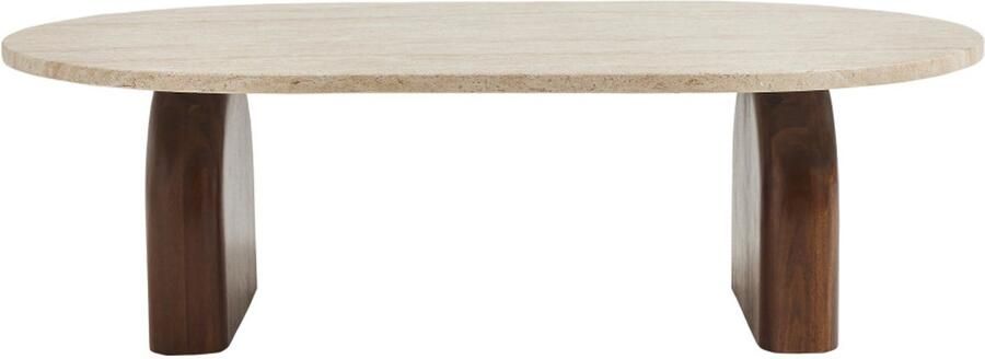 Drawer Lipali Salontafel met travertijn effect en hout 100x60cm