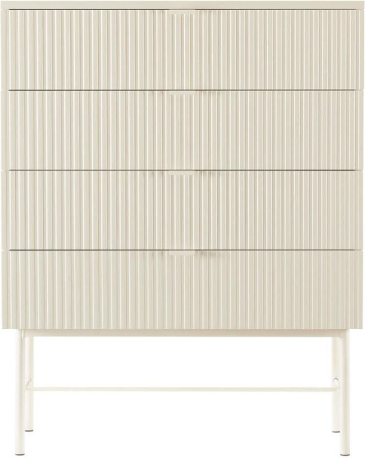 Drawer MOLLY Ladekast met 4 lades van hout en metaal L79cm