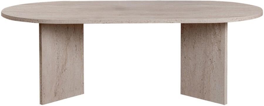 Drawer Sam Ovale salontafel met travertijn effect 119x60cm