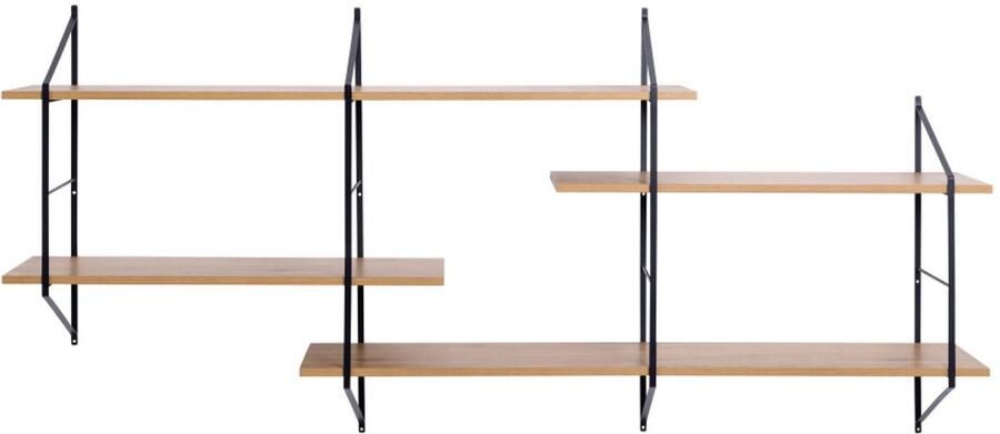 Drawer TOCRO Wandplank van hout en metaal L191cm