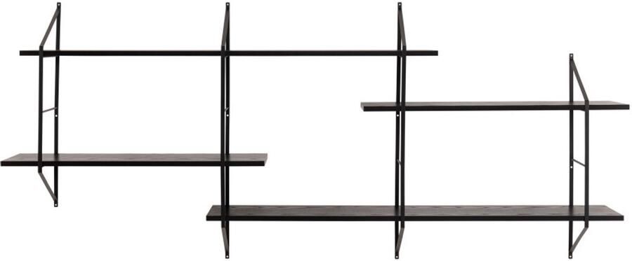 Drawer TOCRO Wandplank van hout en metaal L191cm