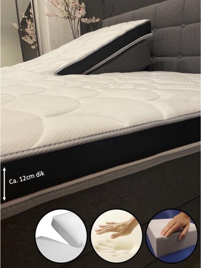 Dreambedden Hilton Hotel Splittopper 160x220 4-seizoenen Hybride schuim & Nasa Traagschuim ca. 12 cm dik Cool & Fresh SPLIT