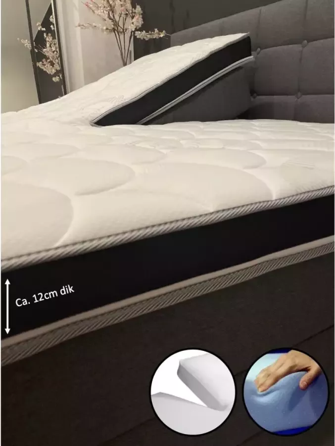 Dreambedden Hilton Hotel Splittopper 200x210 Medium HR60 Koudschuim ca. 12 cm dik Cool & Fresh SPLIT