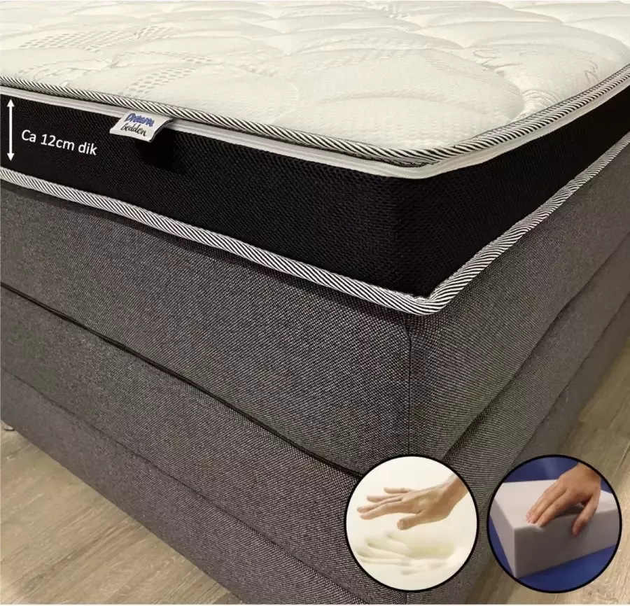 Dreambedden Hilton Hotel Topper 70x210 4 seizoenen Nasa Traagschuim & Hybride schuim ca. 12 cm dik Cool & Fresh 2-zijdig