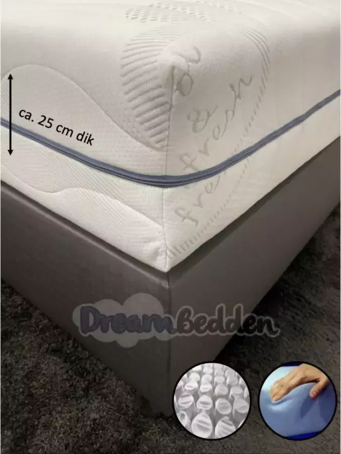 Dreambedden 130x190 9-zones HR45 koudschuim micropocketvering ca. 25 cm dik - Meubels.com