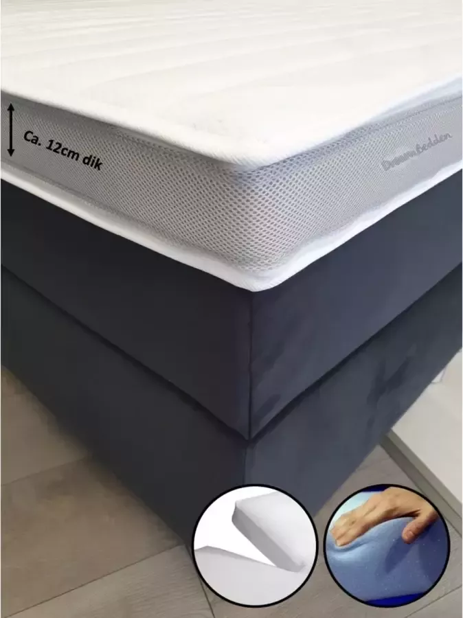 Dreambedden Splitopper 200x210 HR60 Koudschuim Prestige Aegis Anti Allergie Flexibel & Ondersteunend Ca. 12cm dik