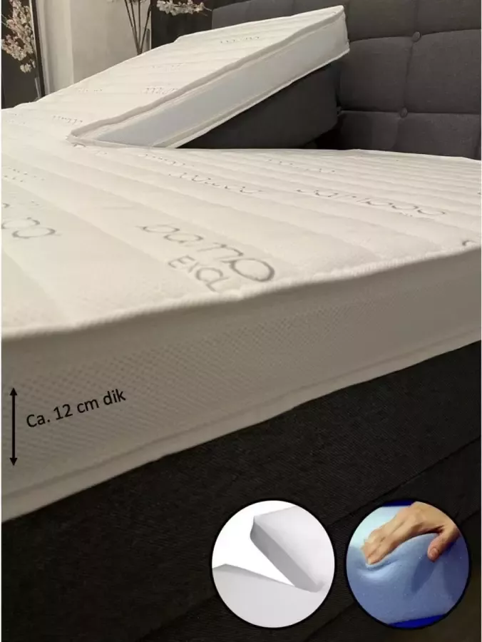 Dreambedden Splittopper 200x210 Medium Stevig HR60 Bamboo Exclusive ca. 12 cm dik Anti Allergie SPLIT