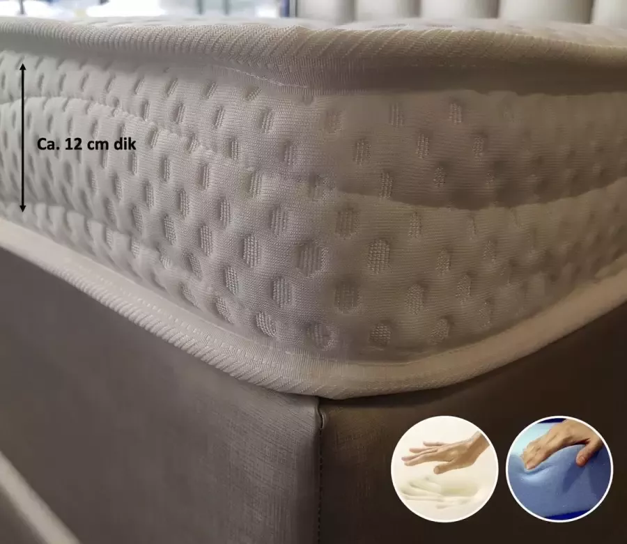 Dreambedden Tencel Topper 70x220 2- zijdig XXL HR55 Koudschuim Nasa Traagschuim