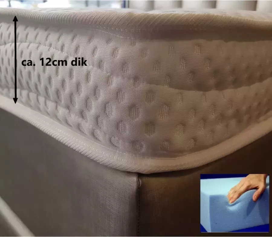 Dreambedden Tencel Topper XXL 70x210 Koudschuim HR55 12 cm Dik