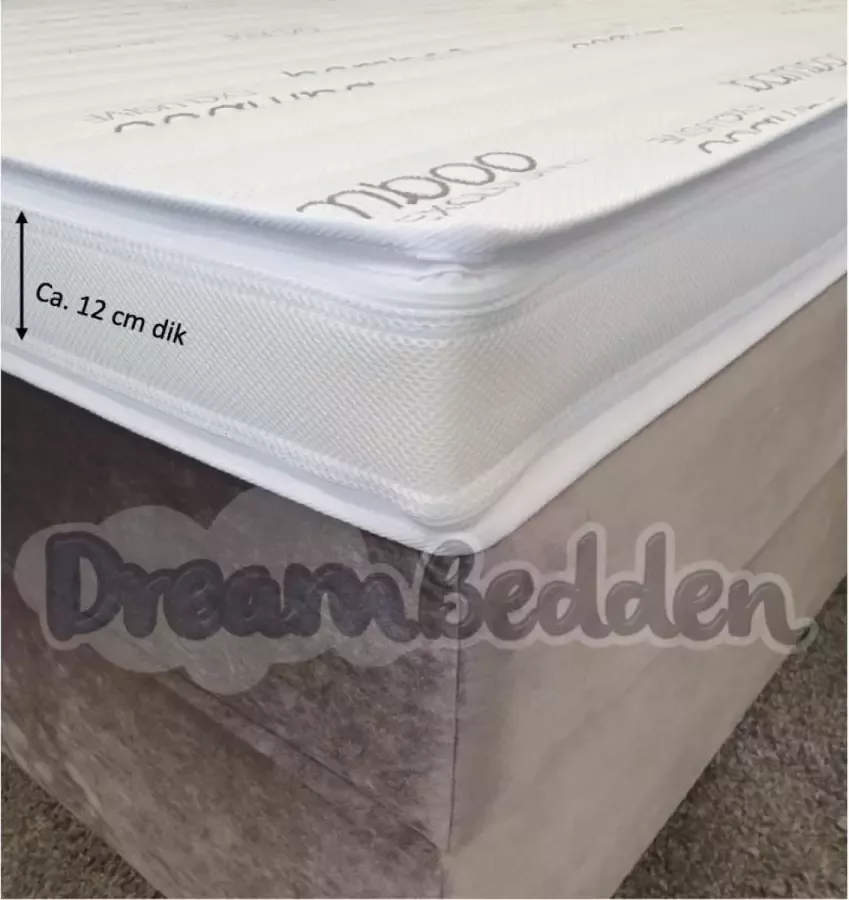 Dreambedden Topper 200x200 HR55 Koudschuim ca.12cm dik Anti allergie Bamboo exclusive