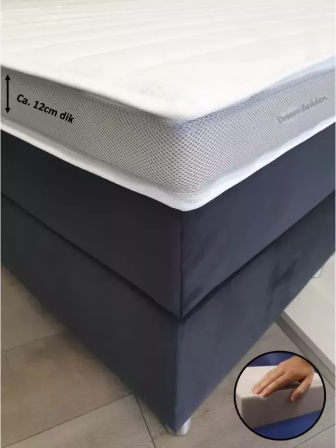 Dreambedden Splitopper 200x200 Hybride schuim Prestige Aegis Anti Allergie Stevig & Ondersteunend Ca. 12cm dik