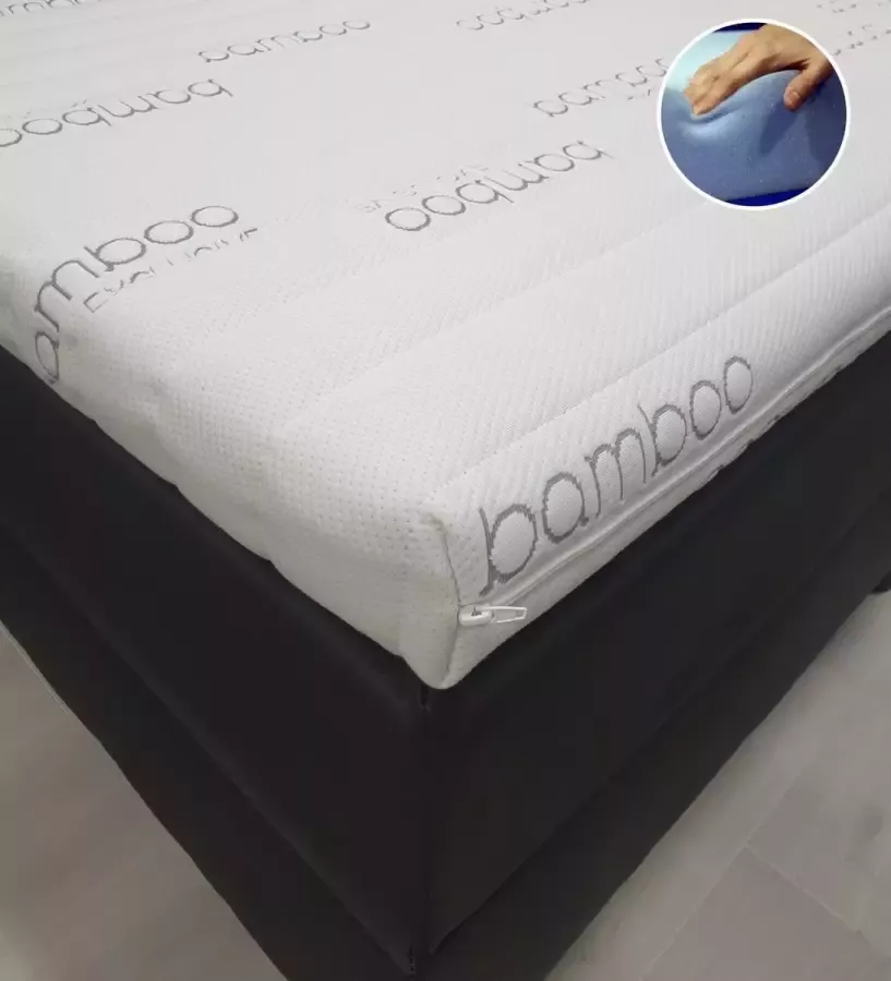 Dreambedden Topper 70x220 Bamboo Exclusive HR55 Koudschuim Anti Allergie Ca. 8cm dik