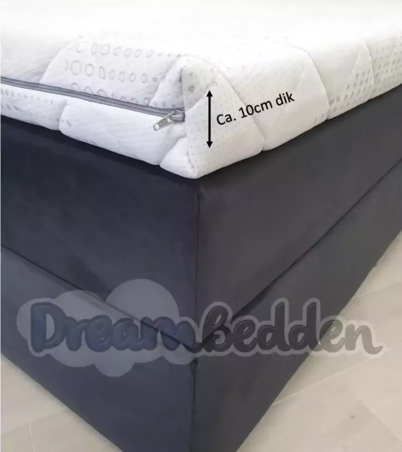 Dreambedden Topper Deluxe 100x190 HR60 Koudschuim ca. 10 cm dik Cooltouch hoes