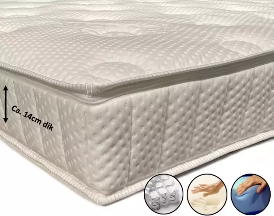 Dreambedden Topper Momentum Micropocketvering 100x200 HR55 Koudschuim & Nasa Traagschuim ca. 14cm dik Tencel