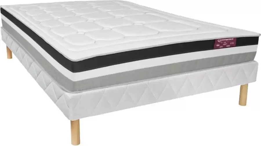 Ysmée Boxspring + traagschuim matrasset 28cm dik 160 x 200 cm LOUBIO van DREAMEA L 200 cm x H 30 cm x D 160 cm
