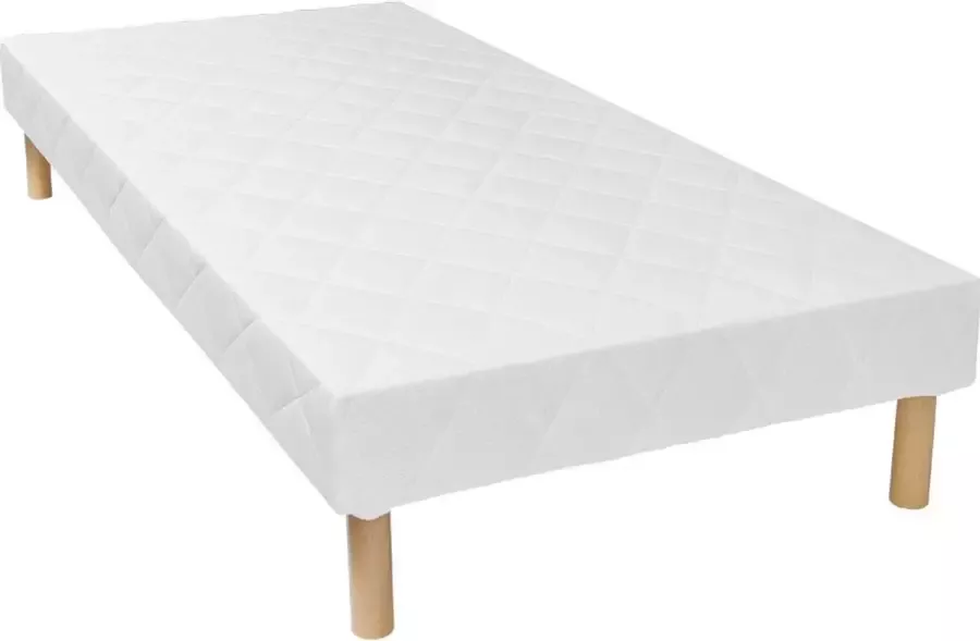 Vente-unique Decoratief gewatteerde bedbodem met 14 multiplex-latten PANACEA van YSMÉE Wit 80x200 cm L 198 cm x H 30 cm x D 78 cm