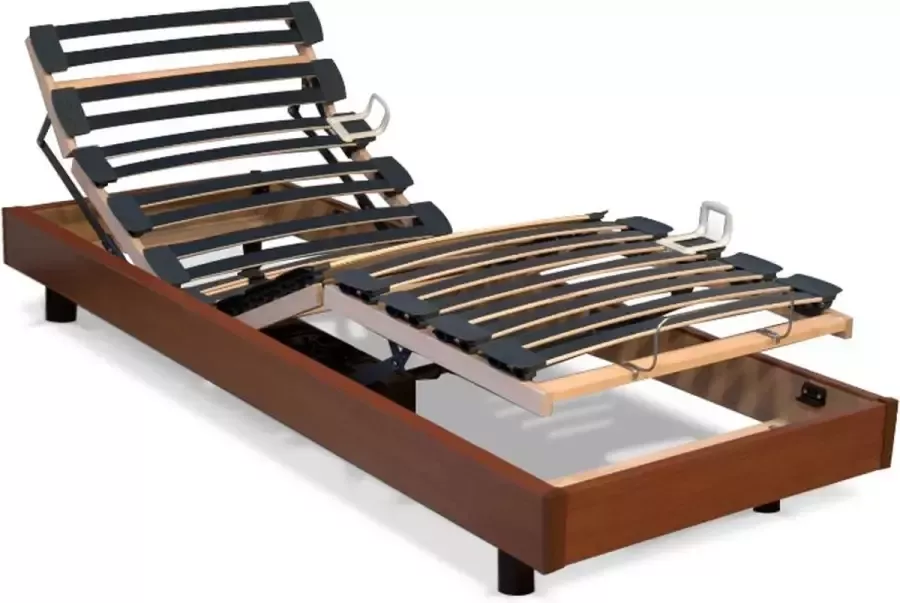 Dreame A Elektrisch verstelbare bedbodem met multiplexlatten 5 vlakken stevigheid instelbaar 80x200cm zwart L 200 cm x H 30 cm x D 80 cm