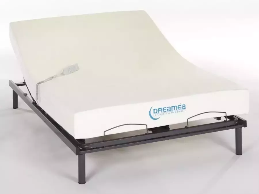 Vente-unique Elektrische bed bedbodem en matras met vormgeheugen JIMBARAN II van DREAMEA motor OKIN 140 x 200 cm L 200 cm x H 20 cm x D 140 cm - Foto 5