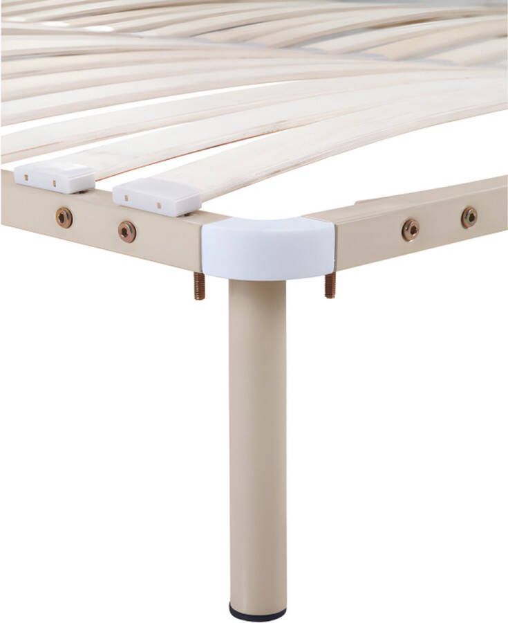 Vente-unique Lattenbodem te monteren 140 x 190 cm 2 x 19 latten met poten beige KALISTA van YSMÉE L 188 cm x H 25 cm x D 138 cm