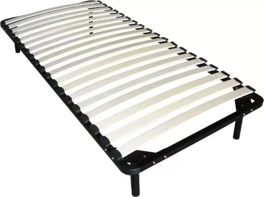 Vente-unique Lattenbodem te monteren 90 x 190 cm 19 latten met poten zwart KALISTA van YSMÉE L 188 cm x H 25 cm x D 88 cm - Foto 2