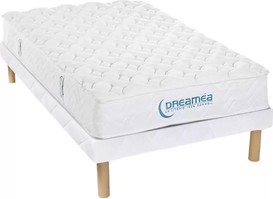 Vente-unique Set bedbodem en matras pocketveren en vormgeheugen ILLUSION van DREAMEA 90 x 190 cm L 190 cm x H 30 cm x D 90 cm - Foto 2