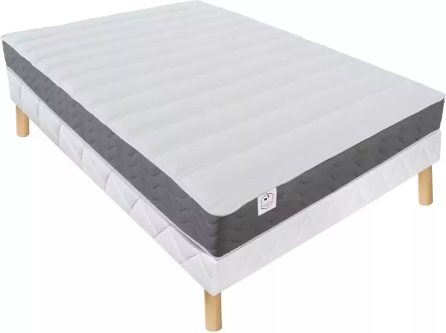 Vente-unique Set bedbodem + HD schuimmatras + vormgeheugen + ademende 3D-stof HEAVEN van DREAMEA 140 x 190 cm L 190 cm x H 31 cm x D 140 cm - Foto 3