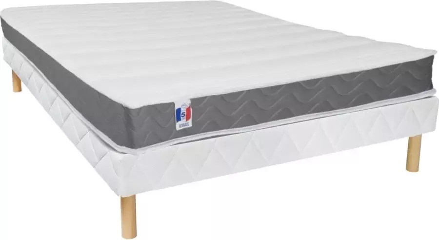 Vente-unique Set bedbodem + HD schuimmatras + vormgeheugen + ademende 3D-stof HEAVEN van DREAMEA 160 x 200 cm L 200 cm x H 30 cm x D 160 cm - Foto 5