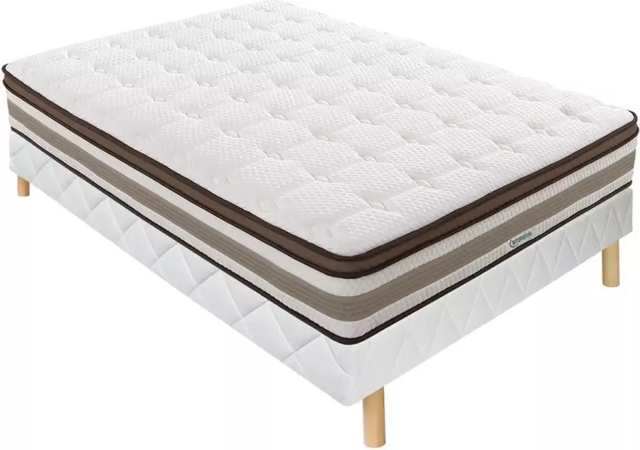Dreame A Set bedbodem + matras met pocketveren 7 vlakken en vormgeheugen van latex SOUVERAIN van A 26 cm dik 160 x 200 cm L 200 cm x H 30 cm x D 160 cm