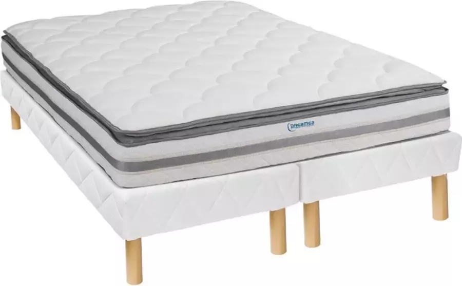 Vente-unique Set bedbodem + matras met pocketveren en geïntegreerd dekmatras CANTERBURY van YSMEE 180 x 200 cm L 200 cm x H 30 cm x D 180 cm - Foto 3
