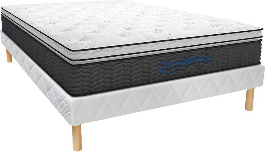 Dreame A Set bedbodem + matras met pocketveren en geïntegreerd dekmatras GAMIANI van A 35 cm dik 140 x 190 cm L 190 cm x H 30 cm x D 140 cm