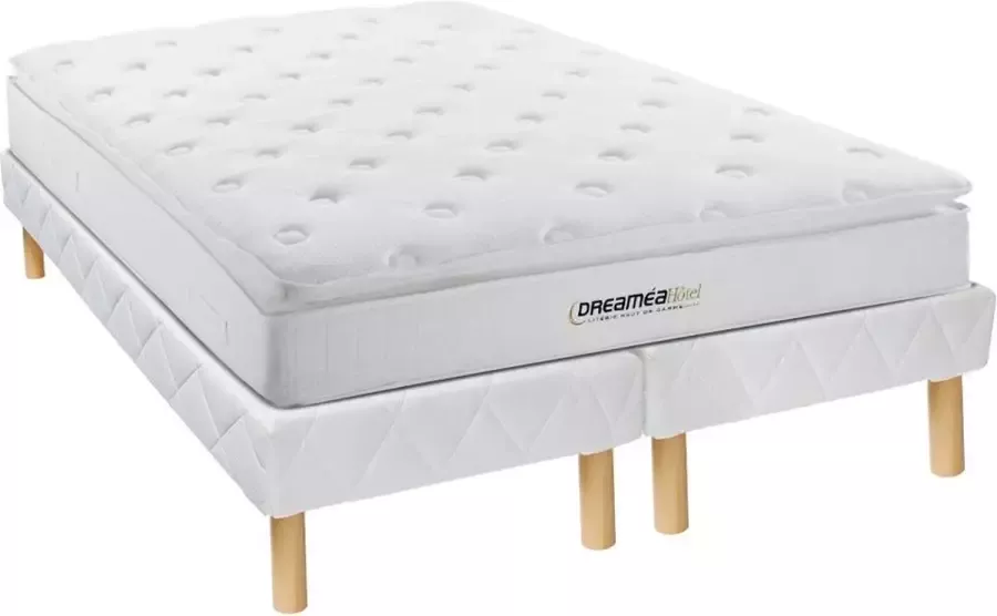 Vente-unique Set bedbodem en brandwerend matras met geïntegreerd dekmatras DELICE van DREAMEA HOTEL 180 x 200 cm L 200 cm x H 30 cm x D 180 cm - Foto 2