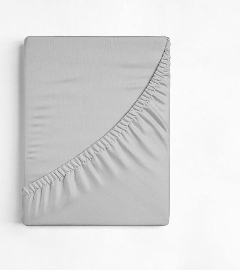 Dreamers Den Jersey Elestaan Biologisch Katoen Hoeslaken Voor Matras of Topmatras Grijs 80x200 210 cm 35 cm hoekhoogte