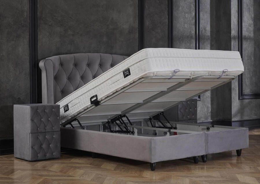 Dreamhouse Aurora Boxspring met Opbergruimte Tweepersoons Antraciet 180x200 - Foto 5